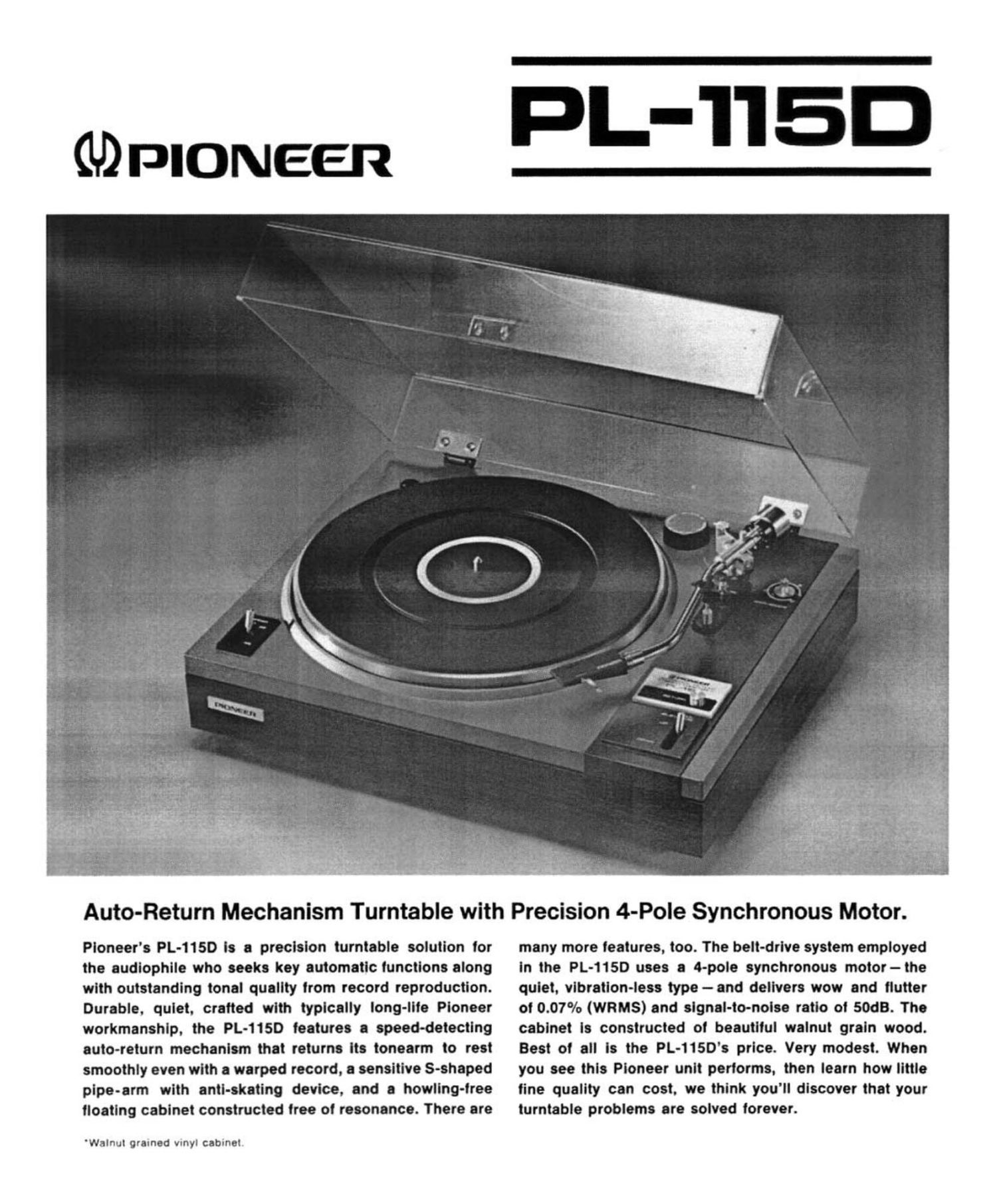 pioneer pl 115 d brochure