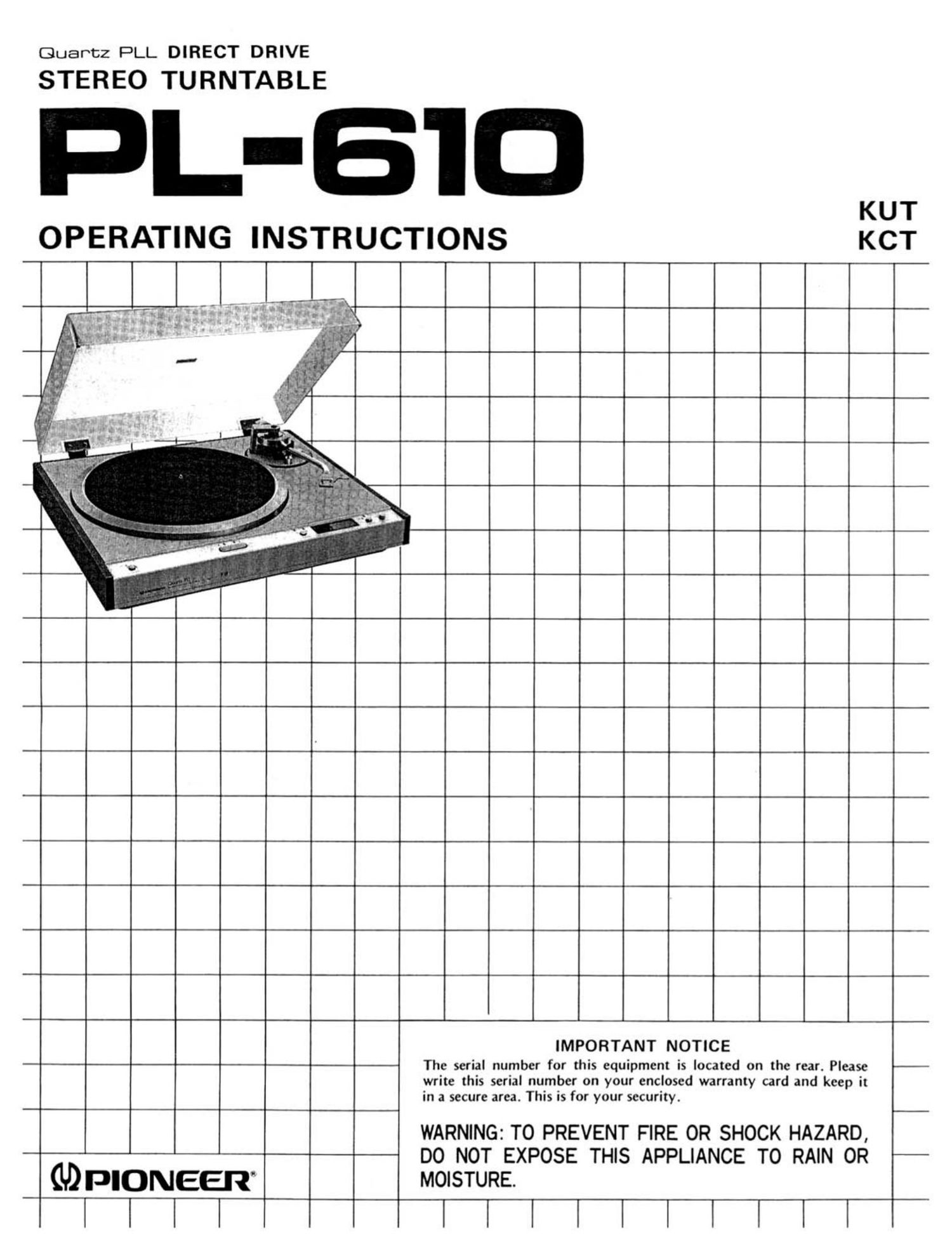 pioneer pl 610 owners manual