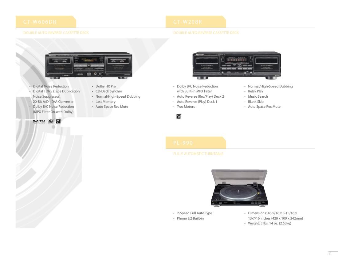 pioneer pl 990 brochure