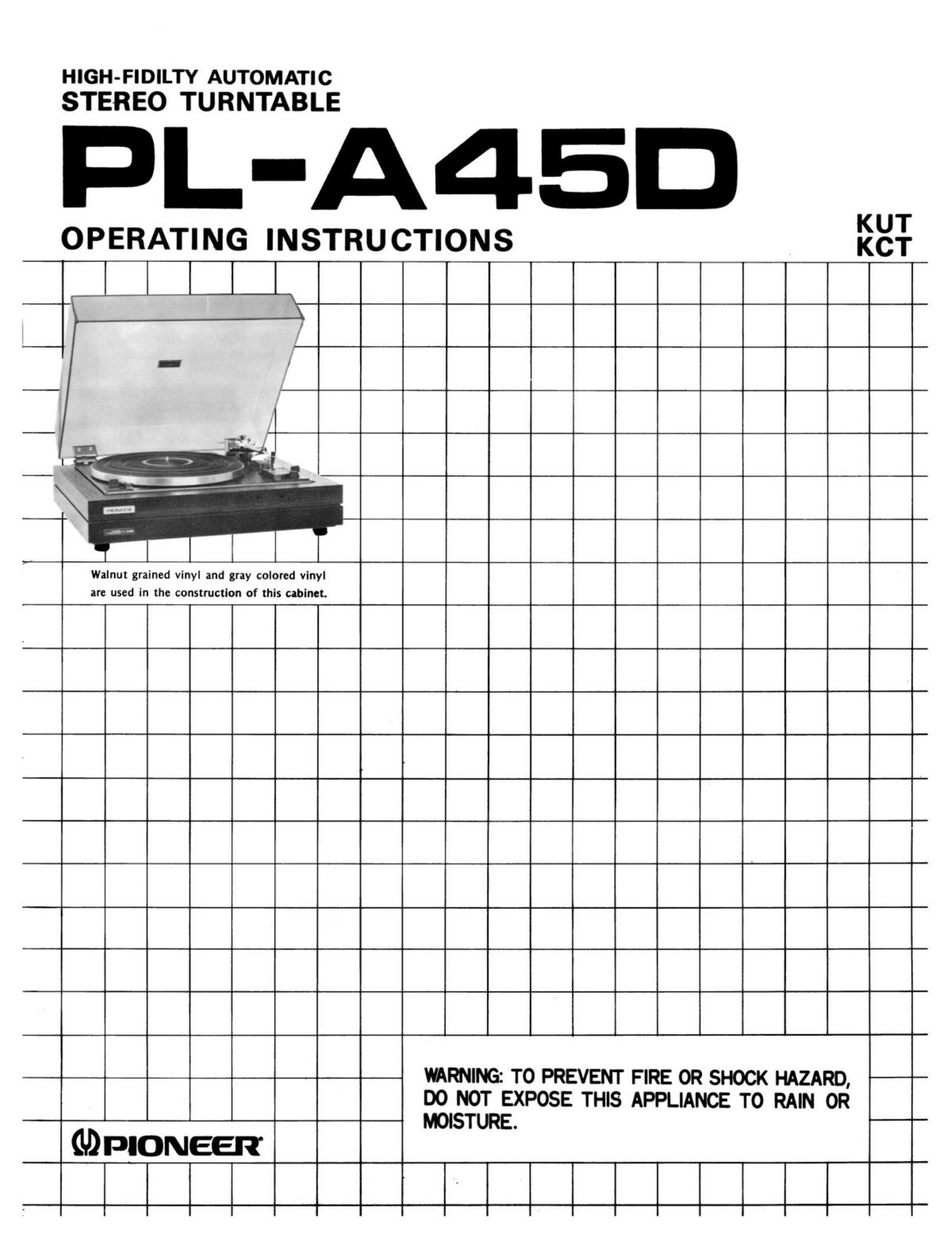 pioneer pla 45 owners manual