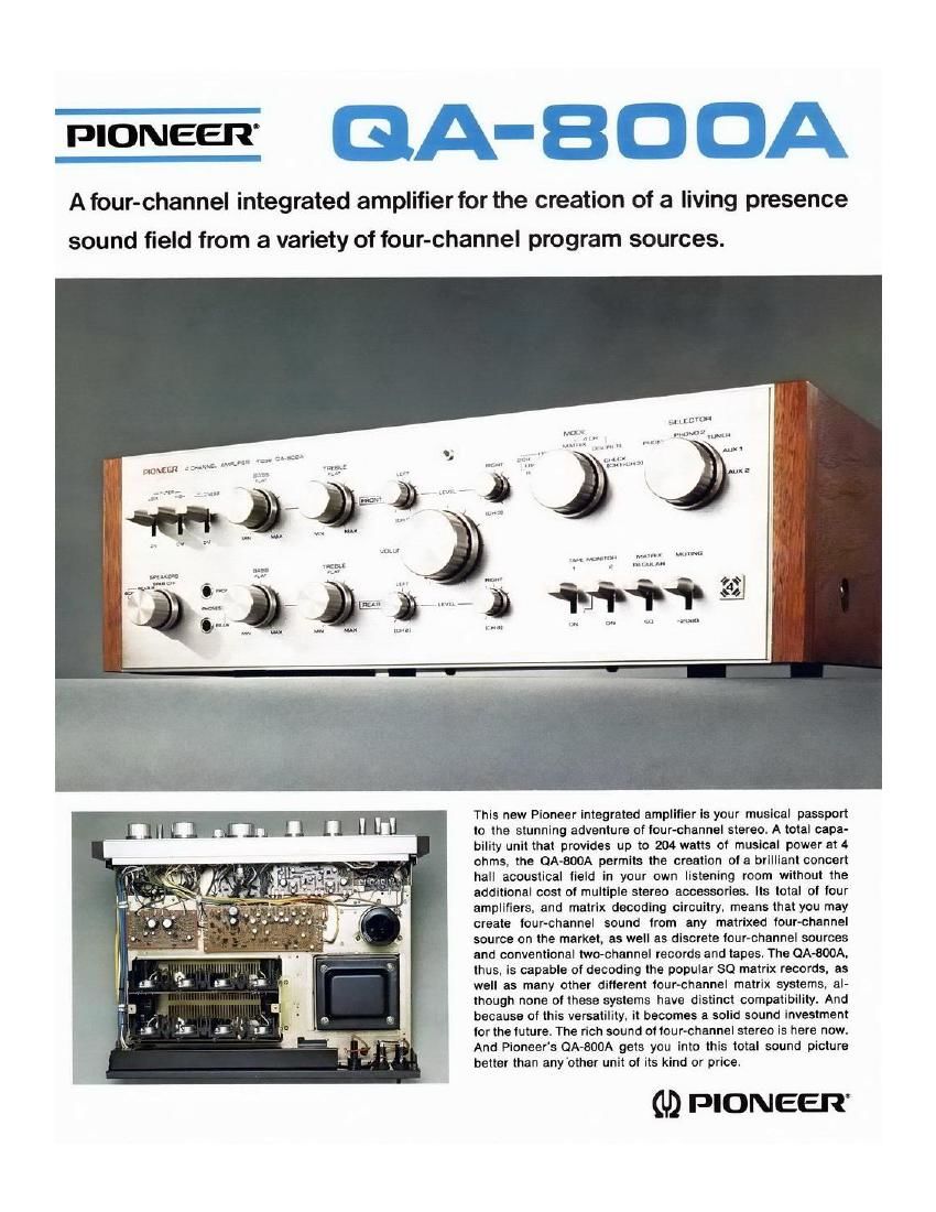 pioneer qa 800 a brochure