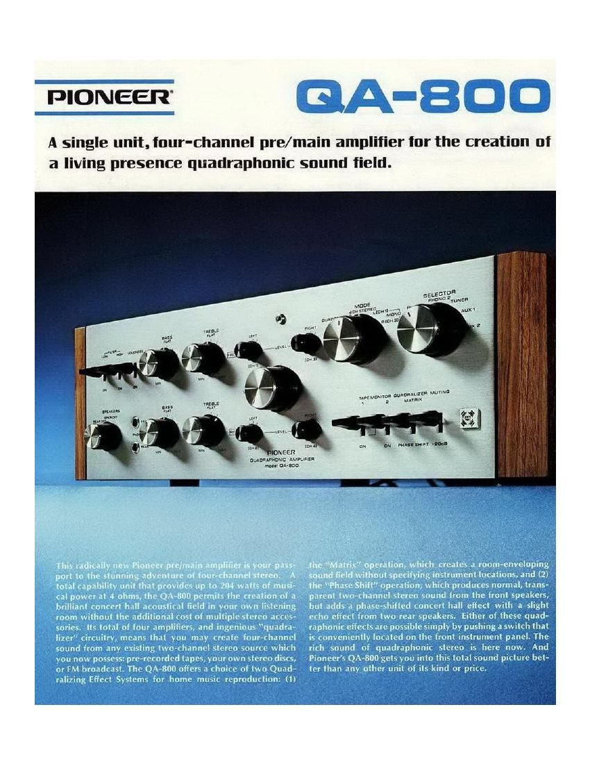 pioneer qa 800 brochure