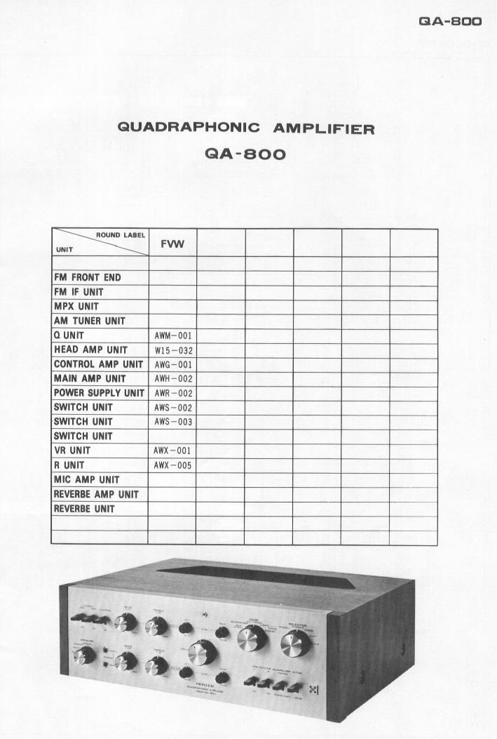 pioneer qa 800 schematic