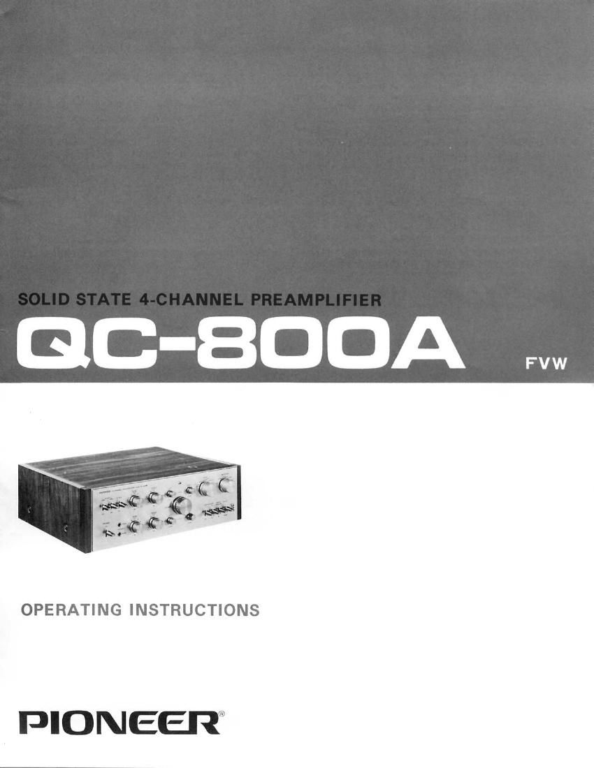 pioneer qc 800 a owners manual