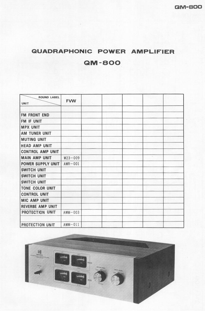 pioneer qm 800 schematic