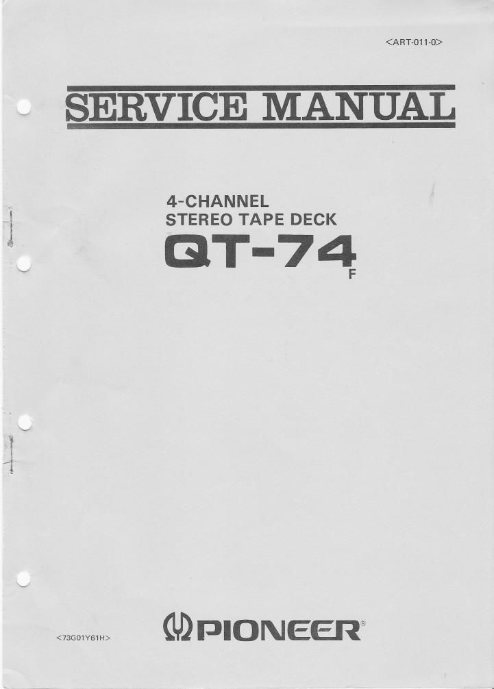 pioneer qt 74 service manual