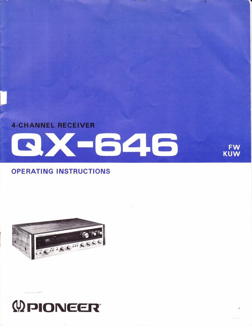 pioneer qx 646 owners manual