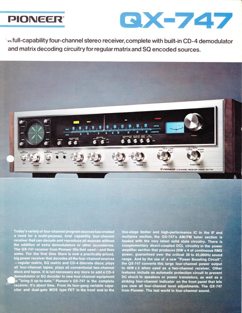 pioneer qx 747 brochure