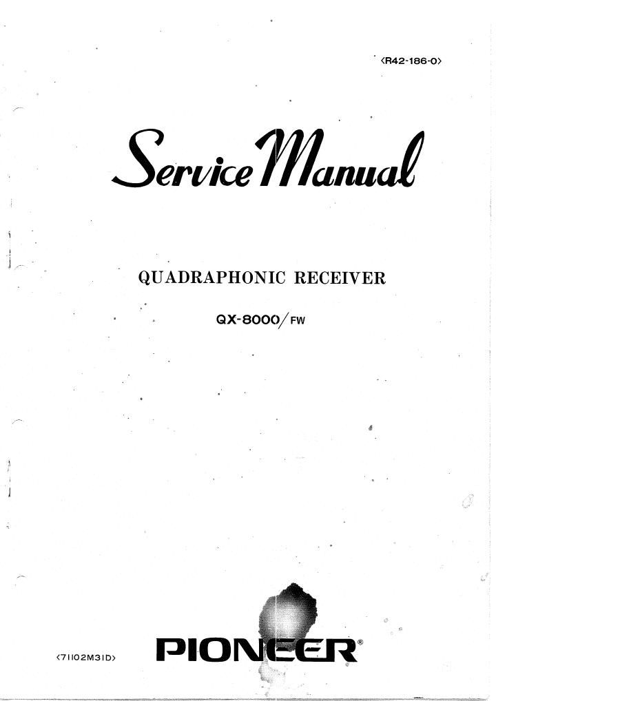 pioneer qx 8000 service manual