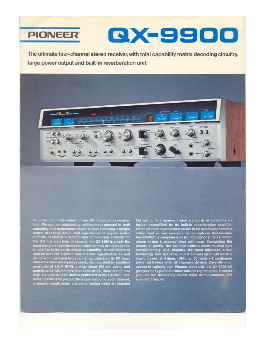 pioneer qx 9900 brochure