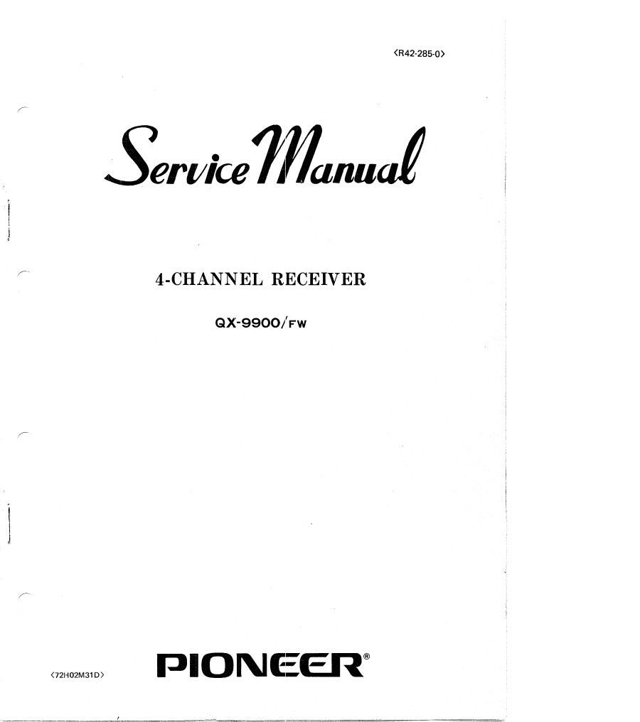 pioneer qx 9900 service manual