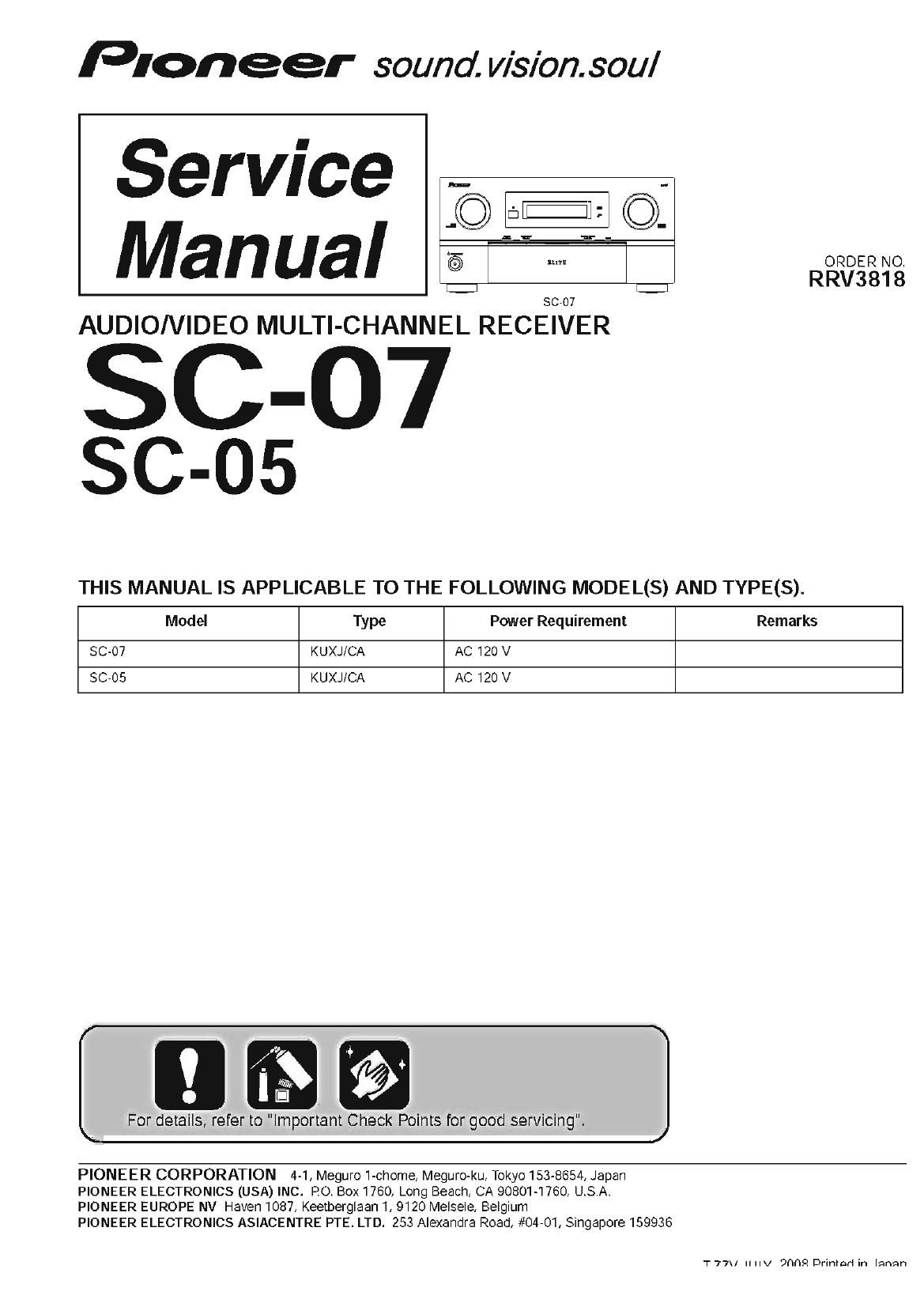 Free Audio Service Manuals Free Download Pioneer Sc 05 Service Manual