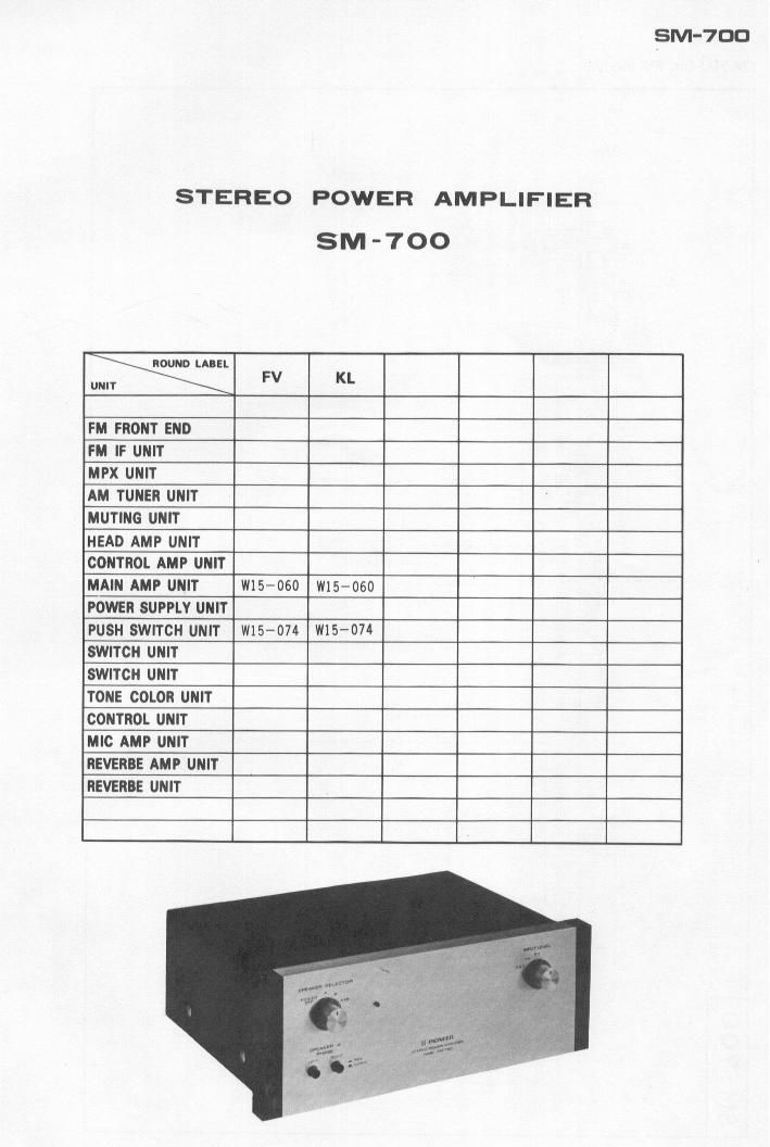 pioneer sm 700 schematic