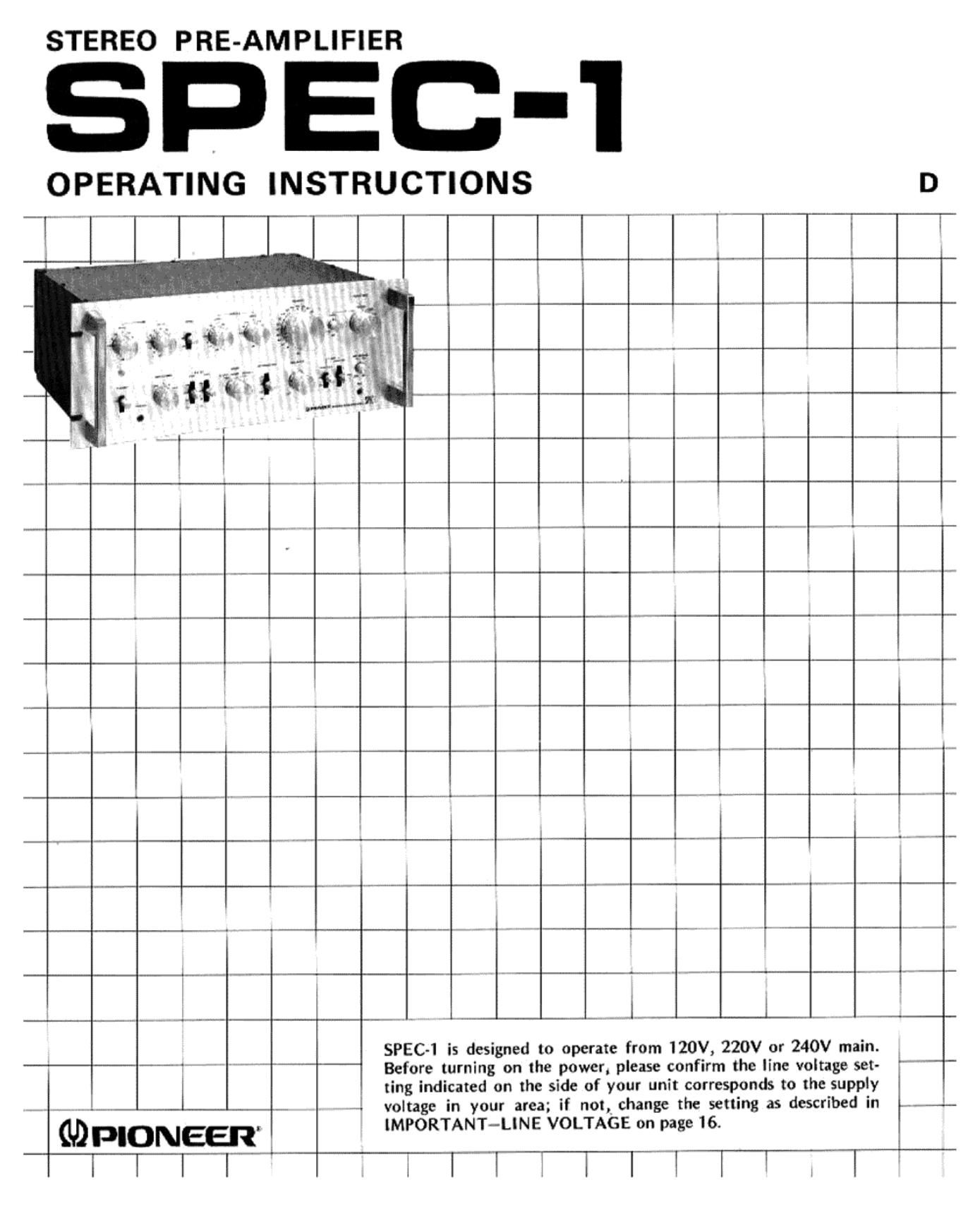 pioneer spec 1 owners manual