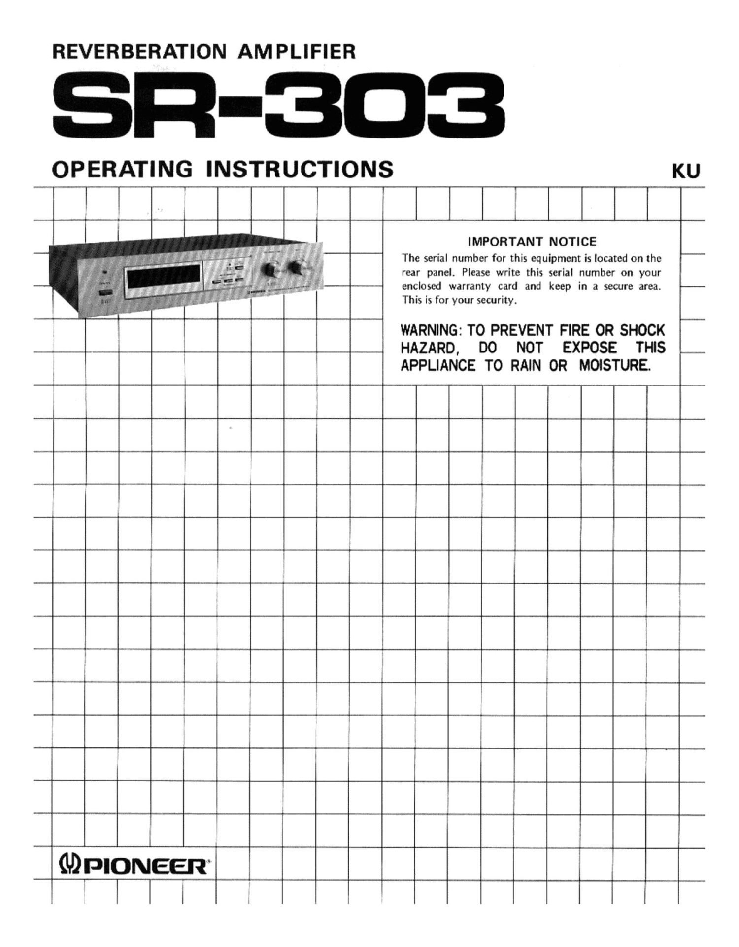 pioneer sr 303 owners manual