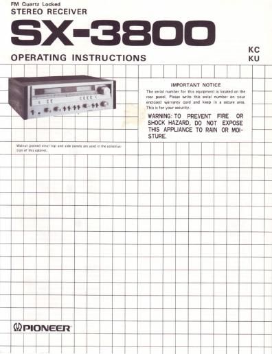 pioneer sx 3800 owners manual