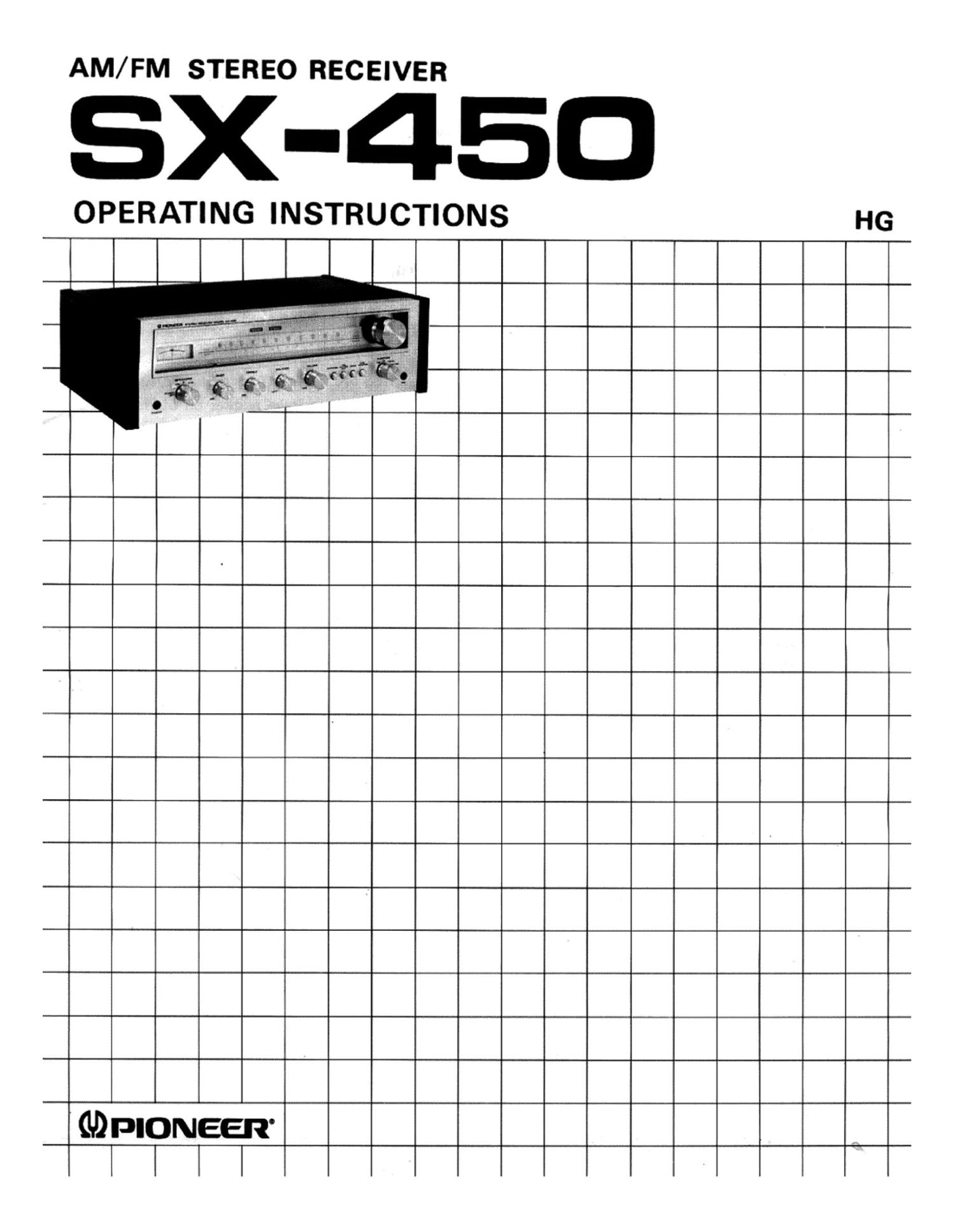 pioneer sx 450 owners manual