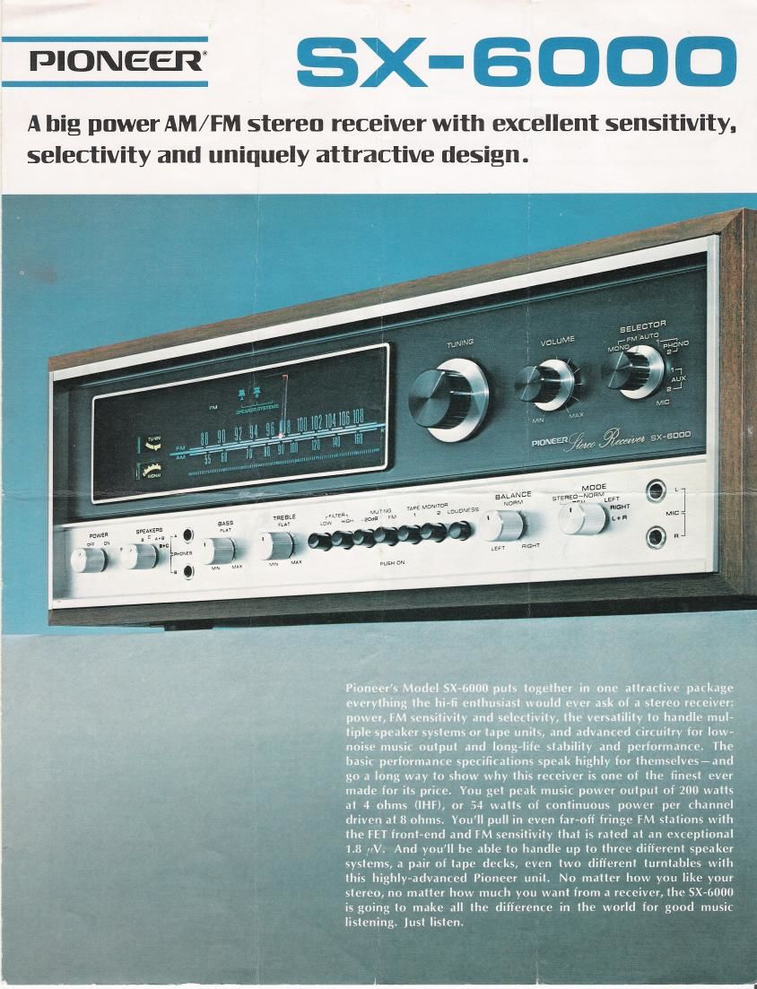 pioneer sx 6000 brochure