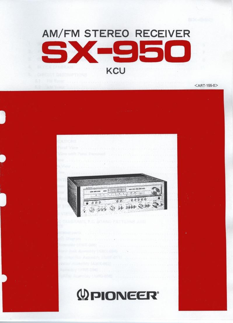 pioneer sx 950 service manual