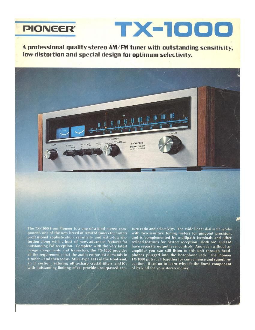 pioneer tx 1000 brochure