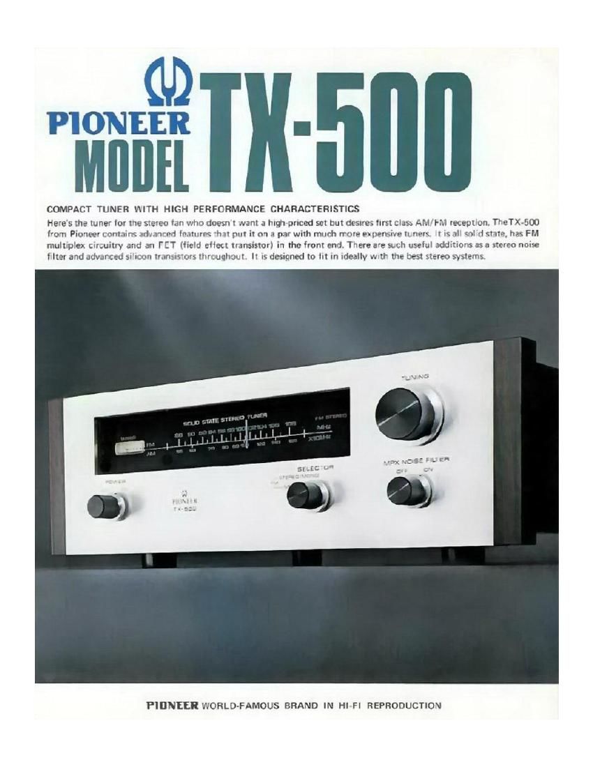 pioneer tx 500 brochure