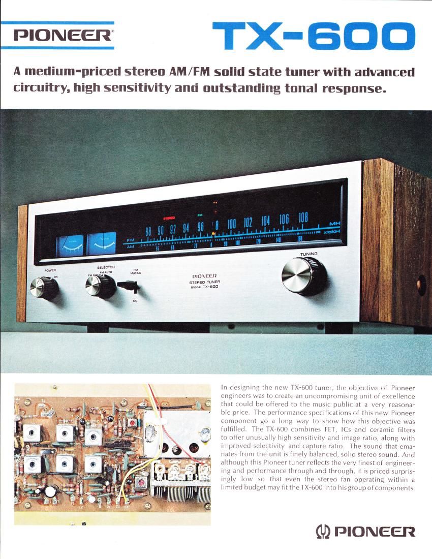 pioneer tx 600 brochure