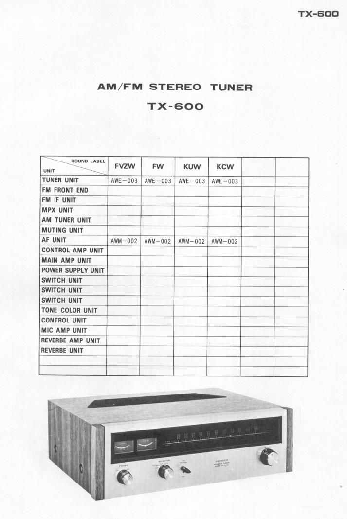 pioneer tx 600 schematic