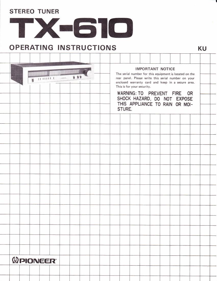 pioneer tx 610 owners manual