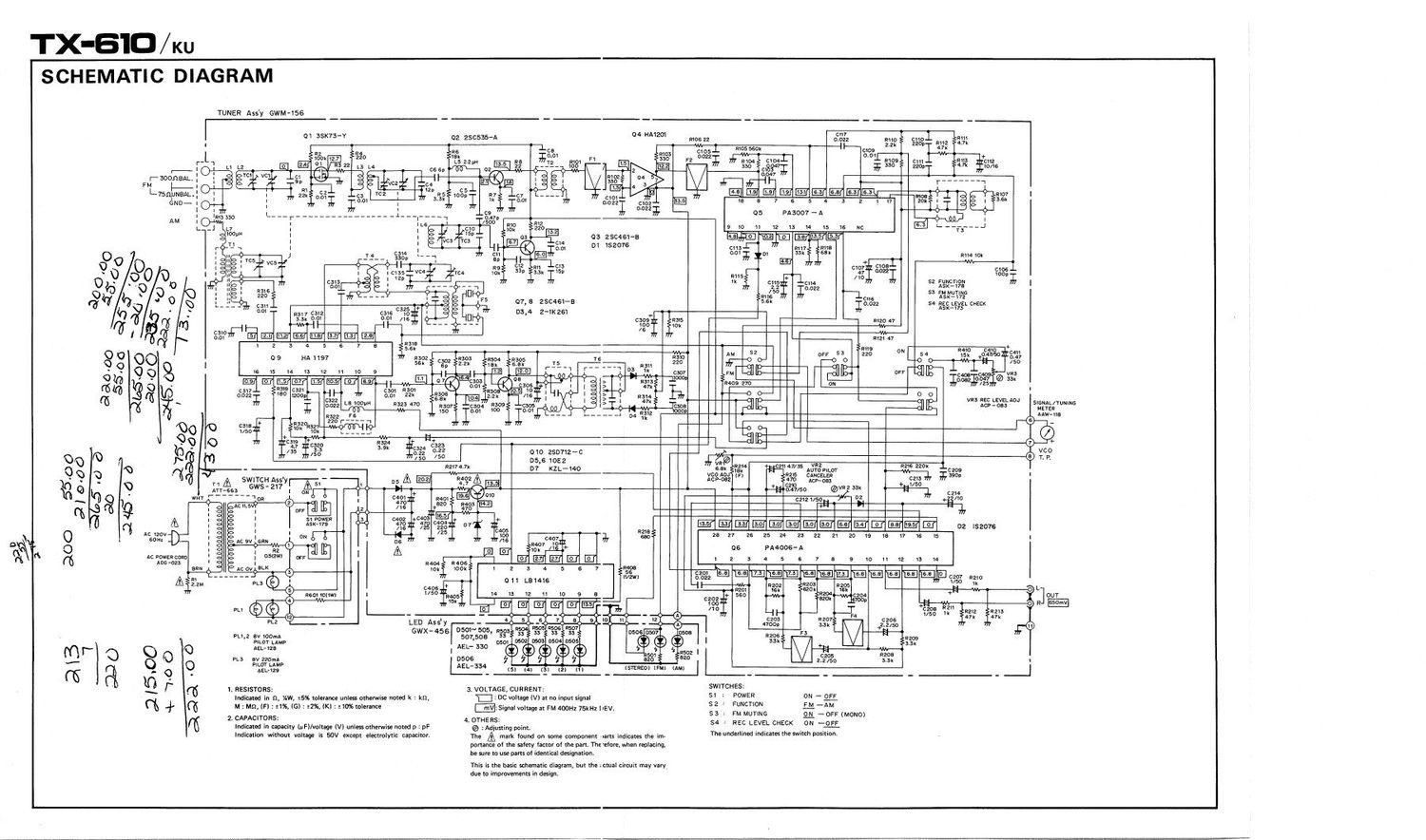 pioneer tx 610 schematic