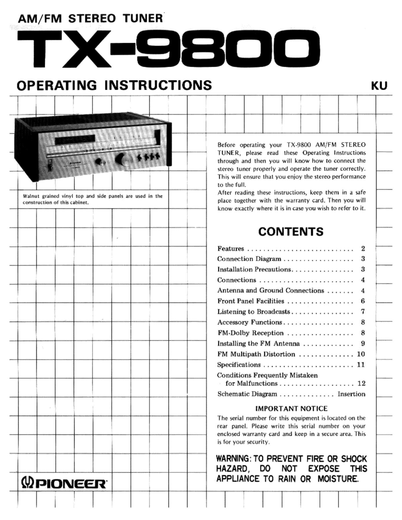 pioneer tx 9800 owners manual