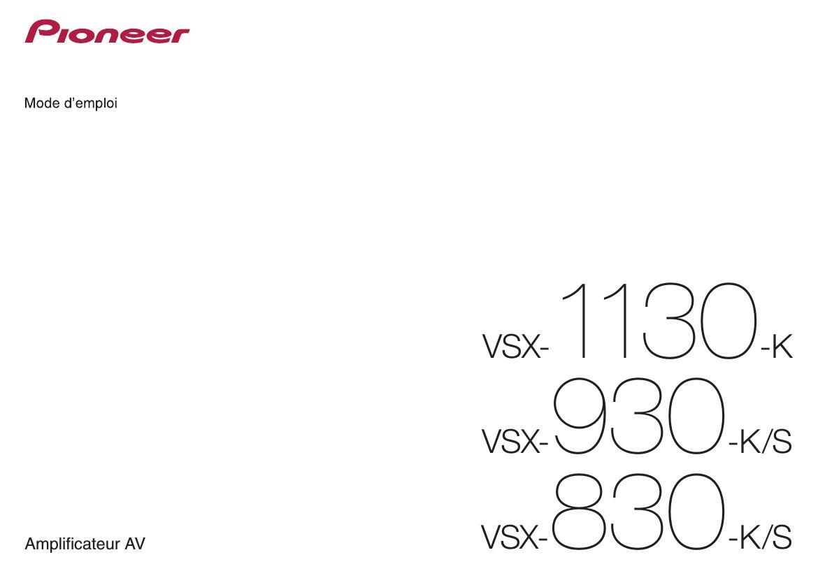 Pioneer VSX 930K Owners Manual