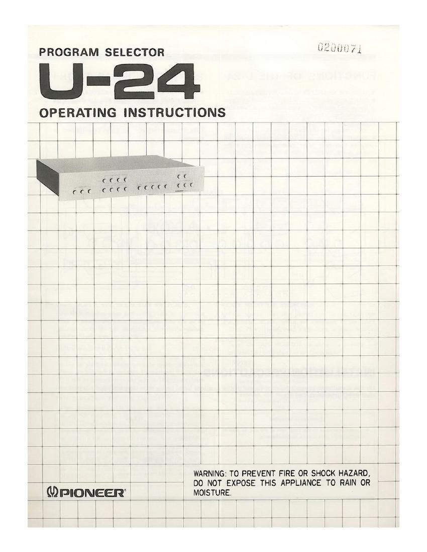 pioneer u 24 owners manual