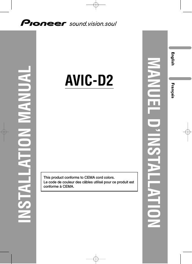 Pioneer AVIC D2 Owners Manual