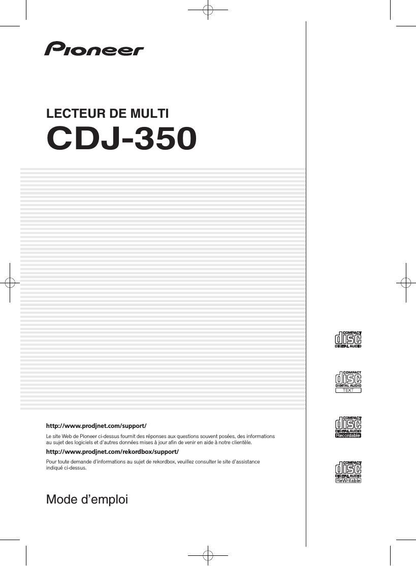 Pioneer CDJ 350 Owners Manual