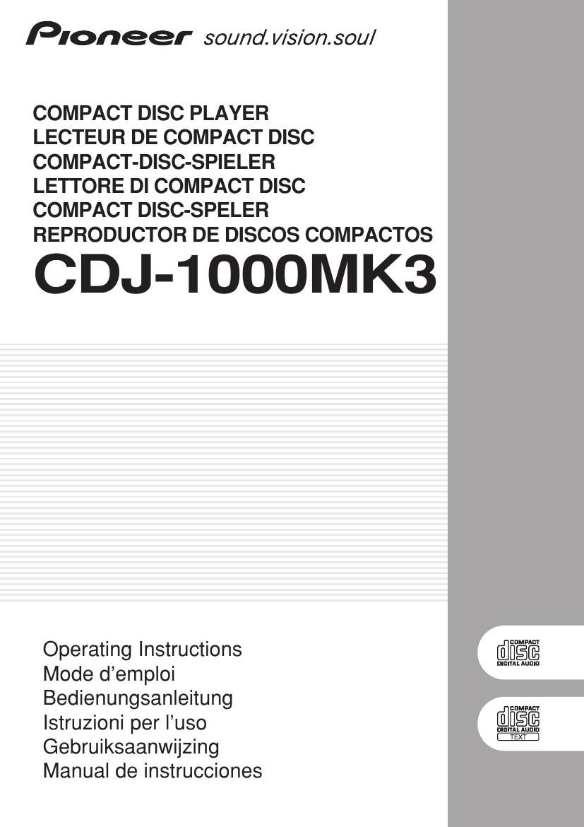 pioneer cdj 1000 mk3 owners manual