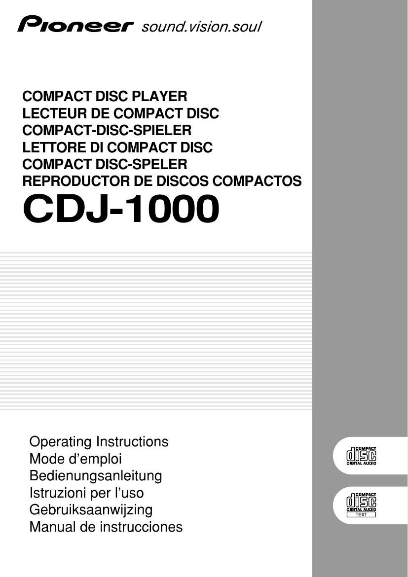 pioneer cdj 1000 owners manual