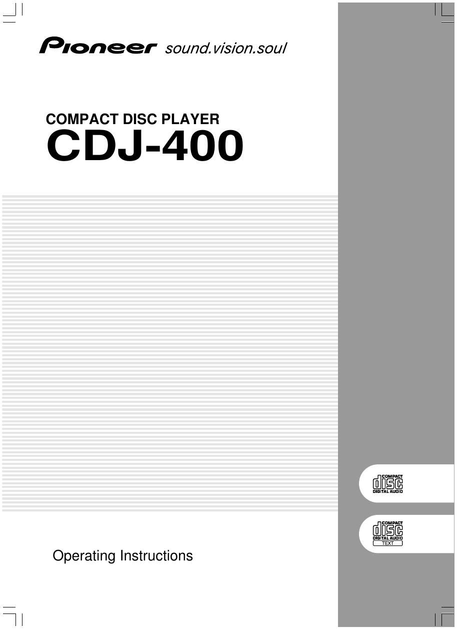 pioneer cdj 400 owners manual