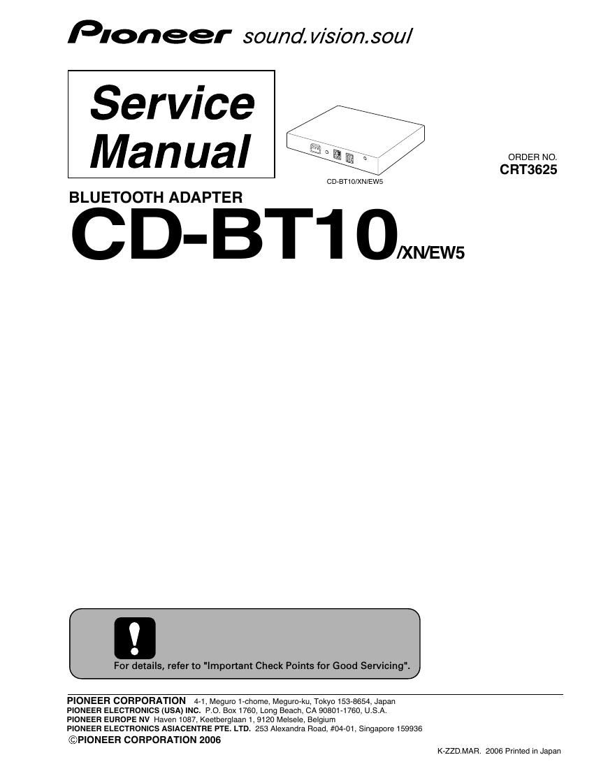 pioneer cdbt 10 service manual