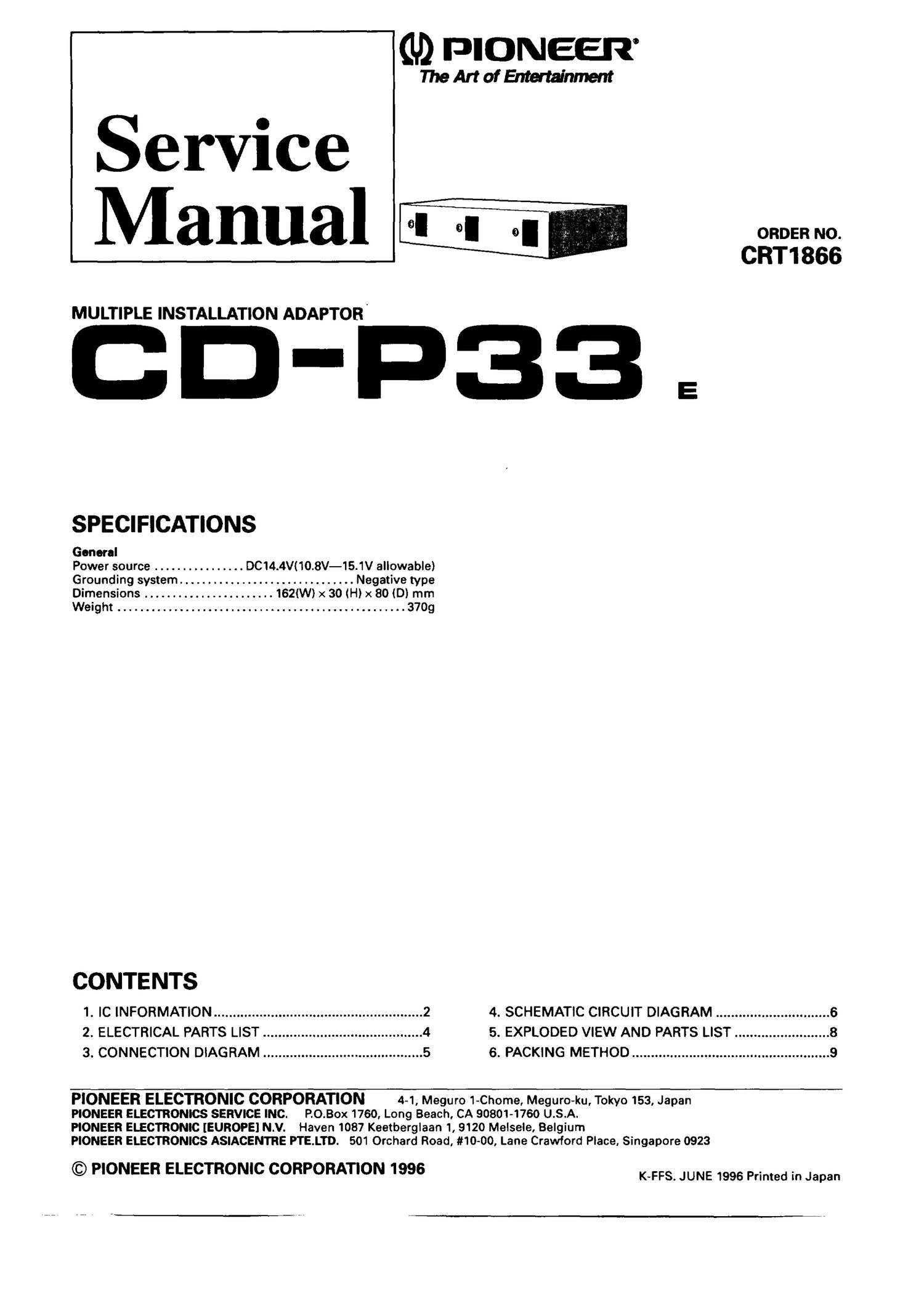 pioneer cdp 33 service manual