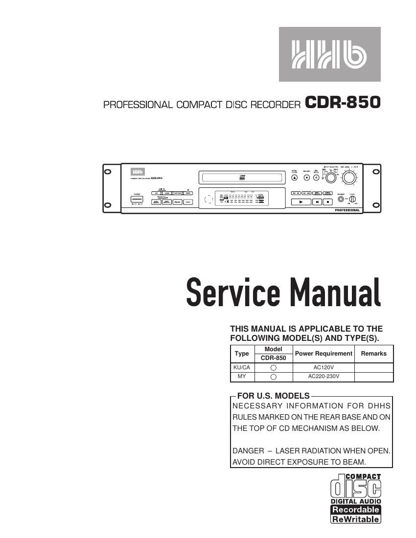 pioneer cdr 850 service manual