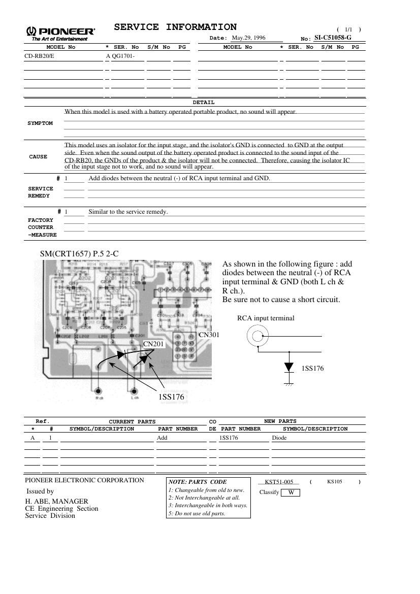 pioneer cdrb 20 g service manual