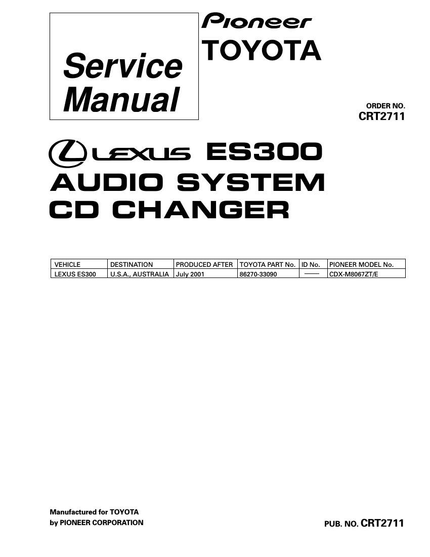 pioneer cdxm 8067 zte service manual