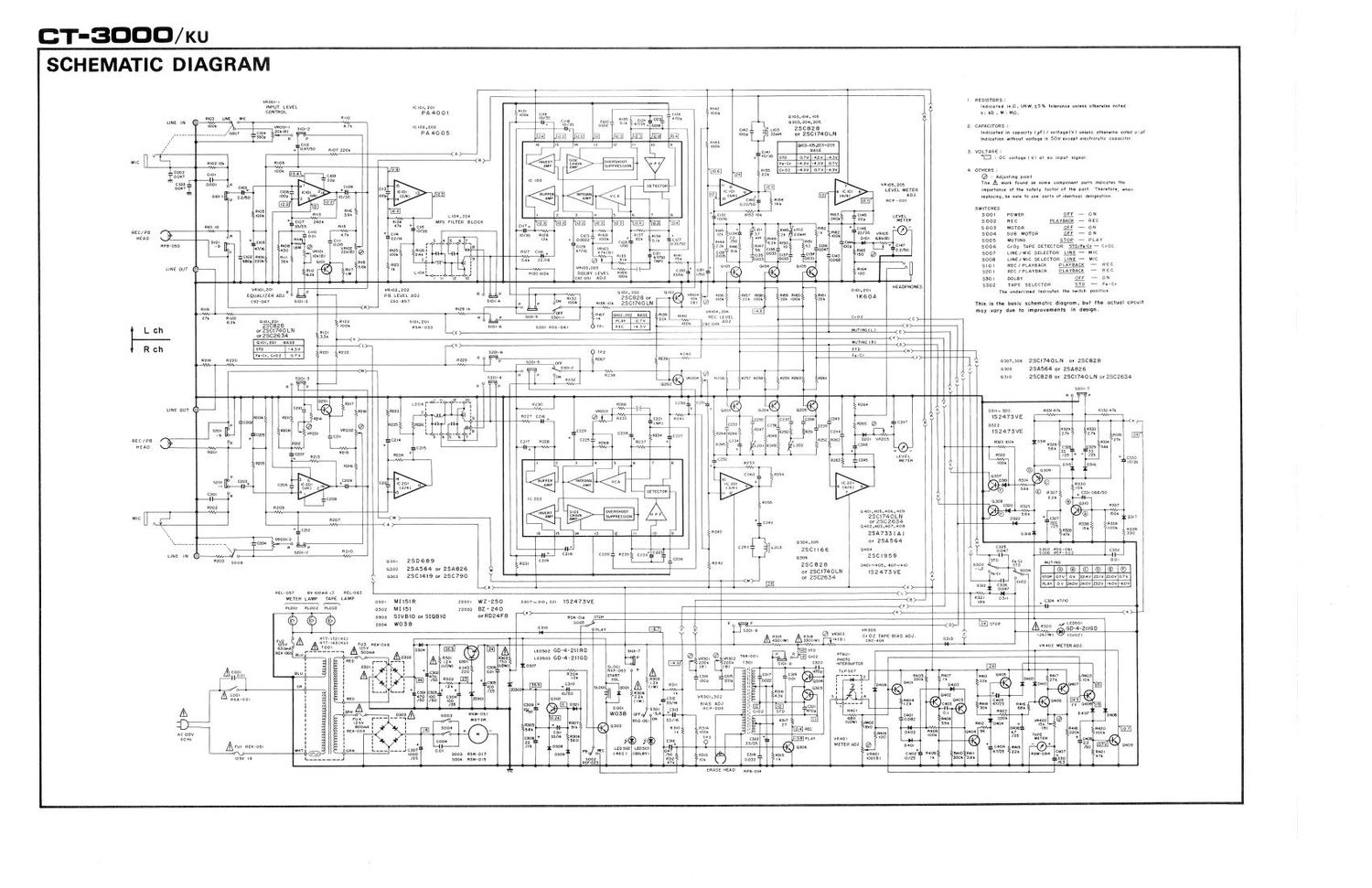 pioneer ct 3000 schematic