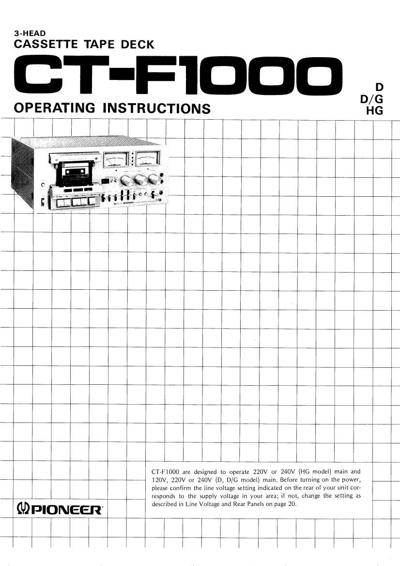 pioneer ctf 1000 owners manual