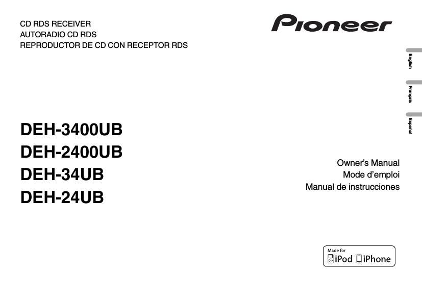 Pioneer DEH 24UB Owners Manual