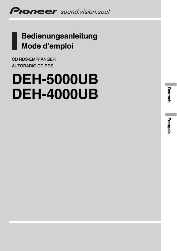 Pioneer DEH 4000UB Owners Manual