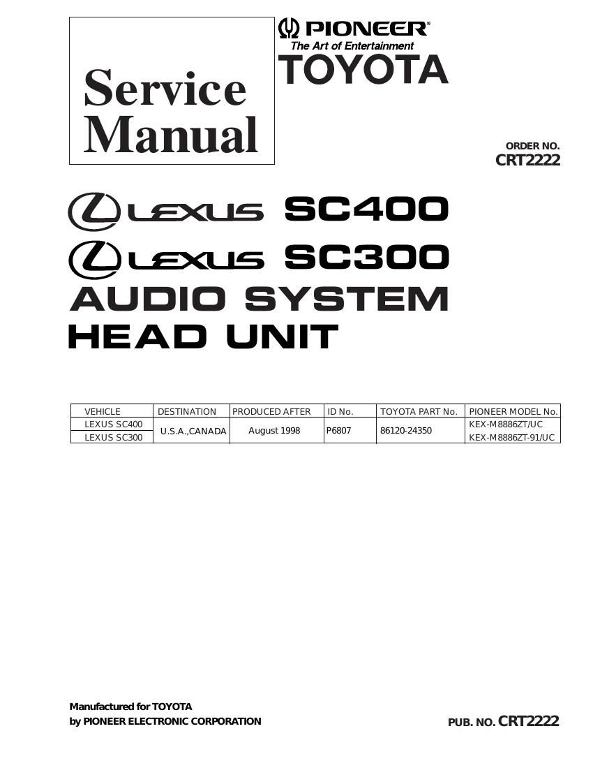 pioneer kexm 8886 zt 91 service manual