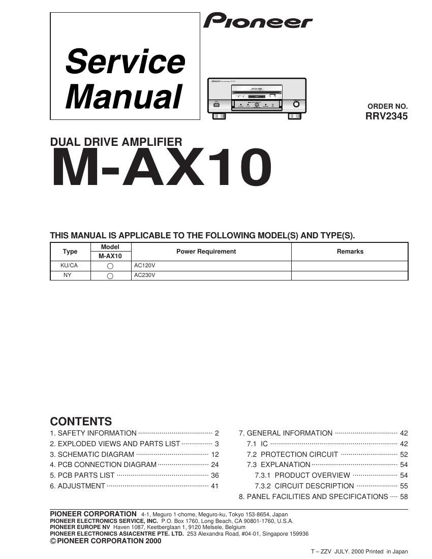 pioneer m ax10 service manual