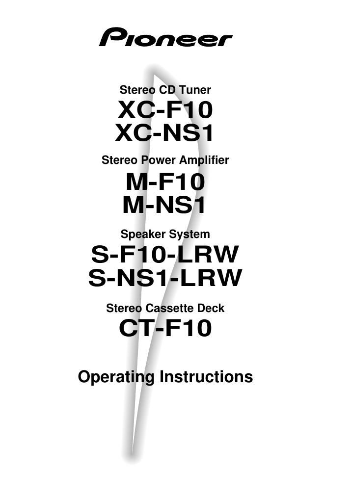 Pioneer M F10 Owners Manual