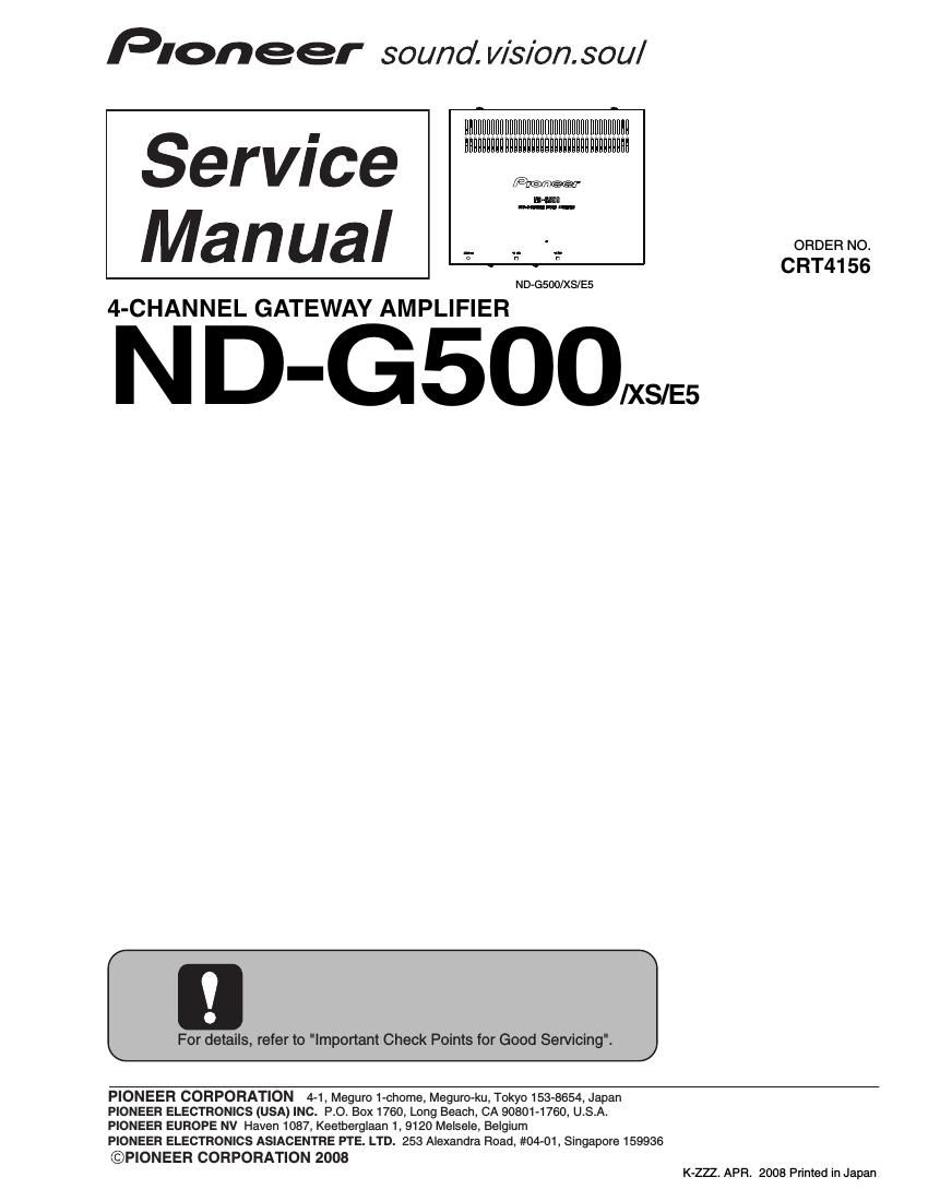 pioneer nd g500 service manual